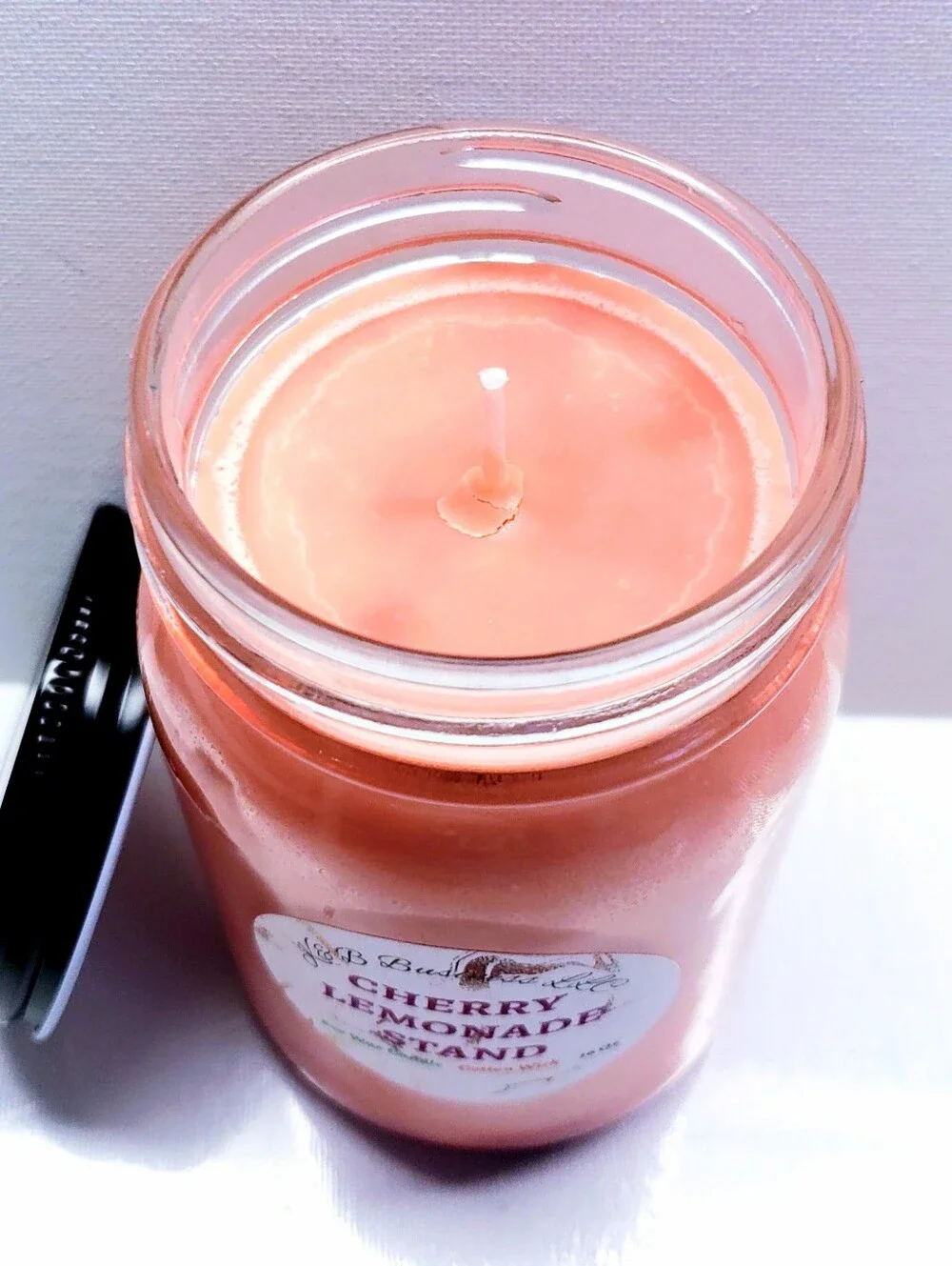 Handmade CHERRY LEMONADE STAND  Wax Candle , Natural Cotton Wick, 16 Oz